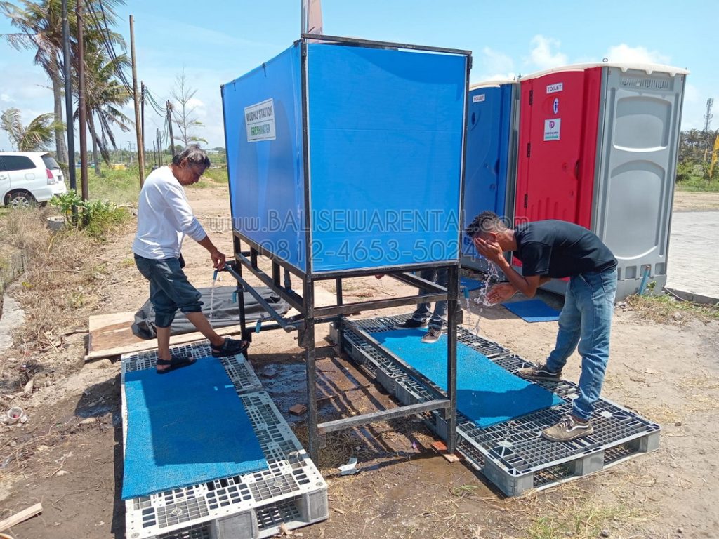 sewa wudhu portable bali lombok,penyewaan keran air bersih bali lombok,rental fresh water system di bali